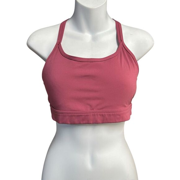 Alphalete Tri Sports Bra Pink Womens Small Strappy Padded Stretcg - Picture 2 of 13